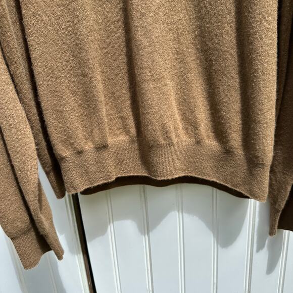 Frenckenberger Boyfriend Crewneck Sweater Small Cream Warm Brown 100% Cashmere - Picture 12 of 16